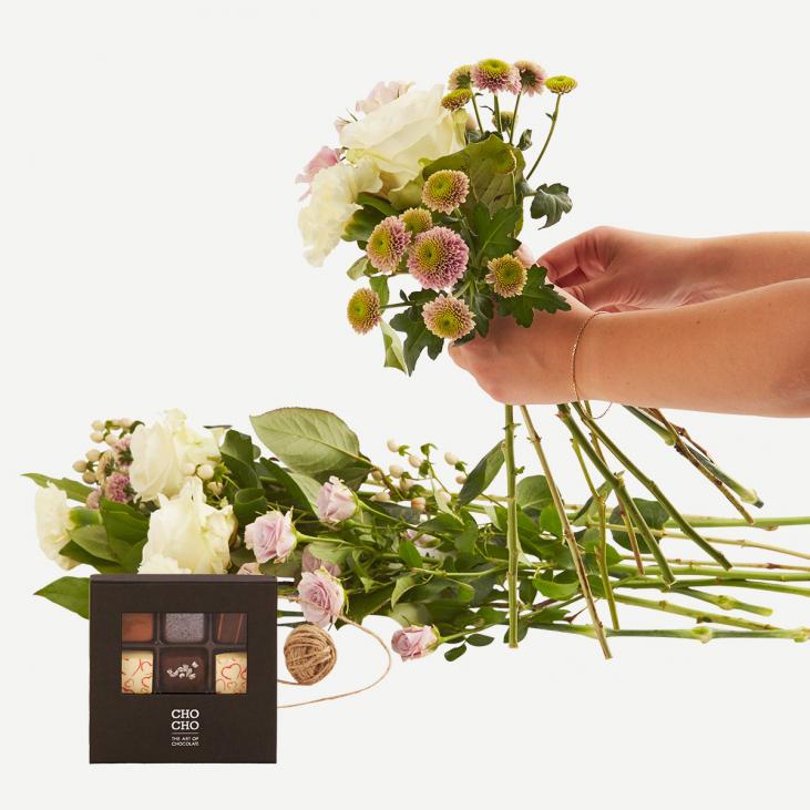 Lav buket med Cho Cho (9 stk., floristens kreative valg)