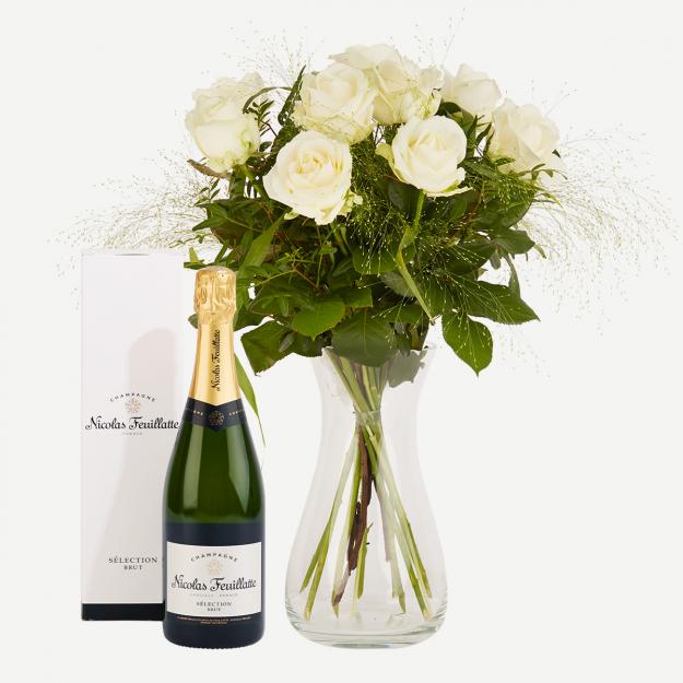 Elegante hvide roser med Nicolas Champagne